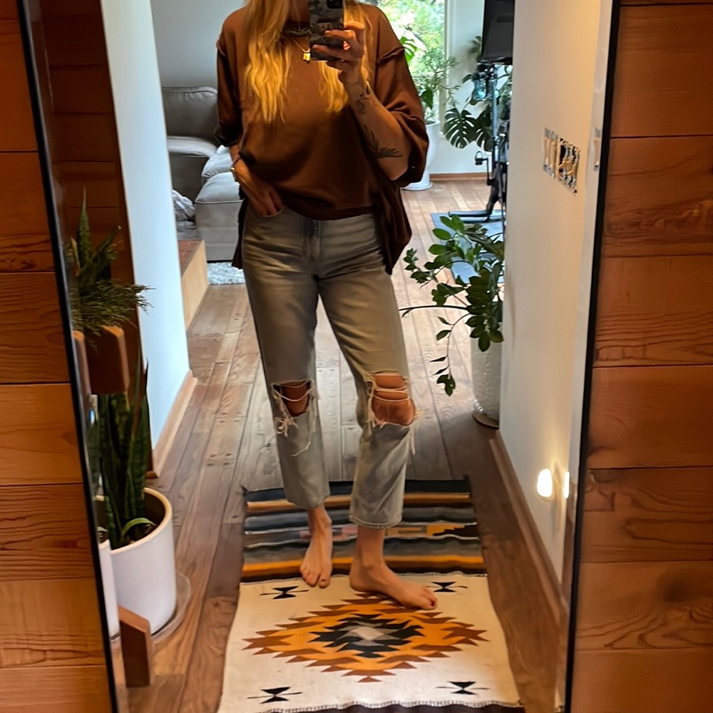 American eagle high waisted ripped jeans
